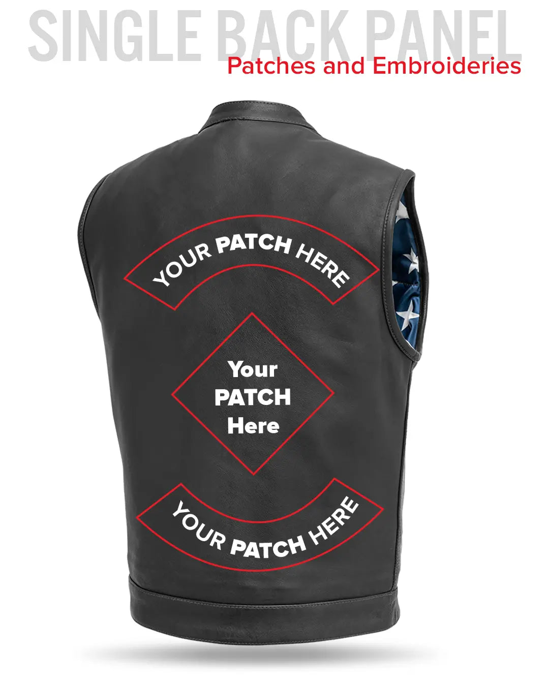 Born Free Men's Motorcycle Leather Vest - Black Stitch Men's Leather Vest Best Leather Ny