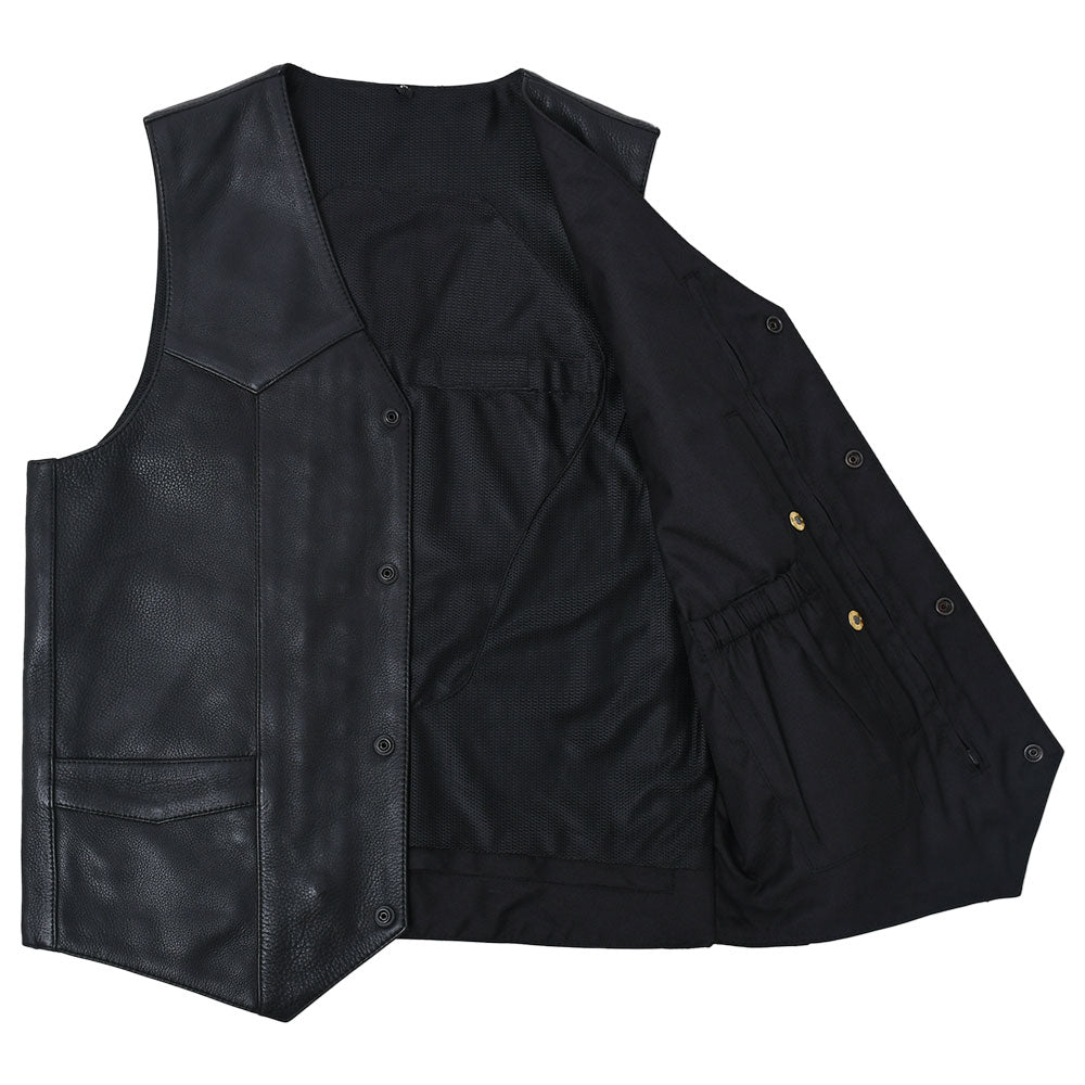 ZEPHYR - Motorcycle Leather Vest Men's Leather Vest Best Leather Ny