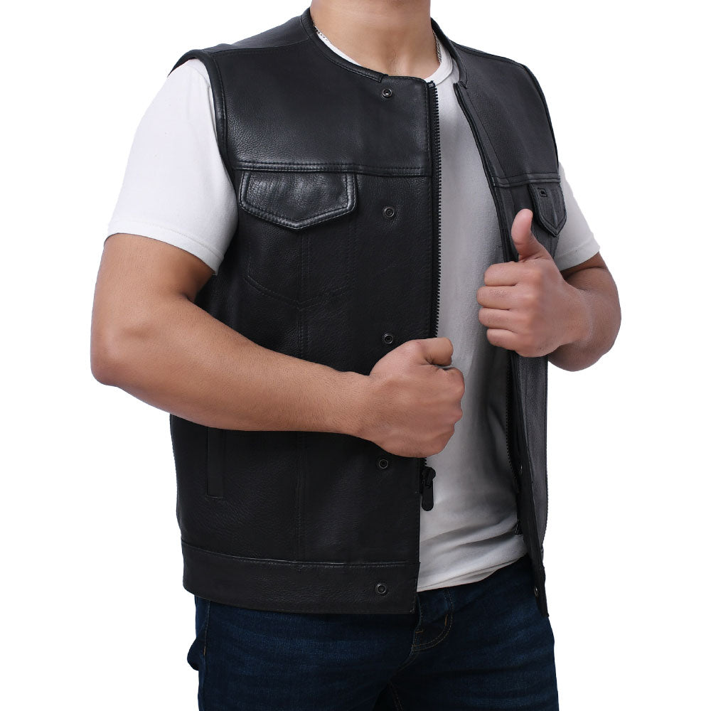 TENET - Motorcycle Leather Vest Men's Leather Vest Best Leather Ny