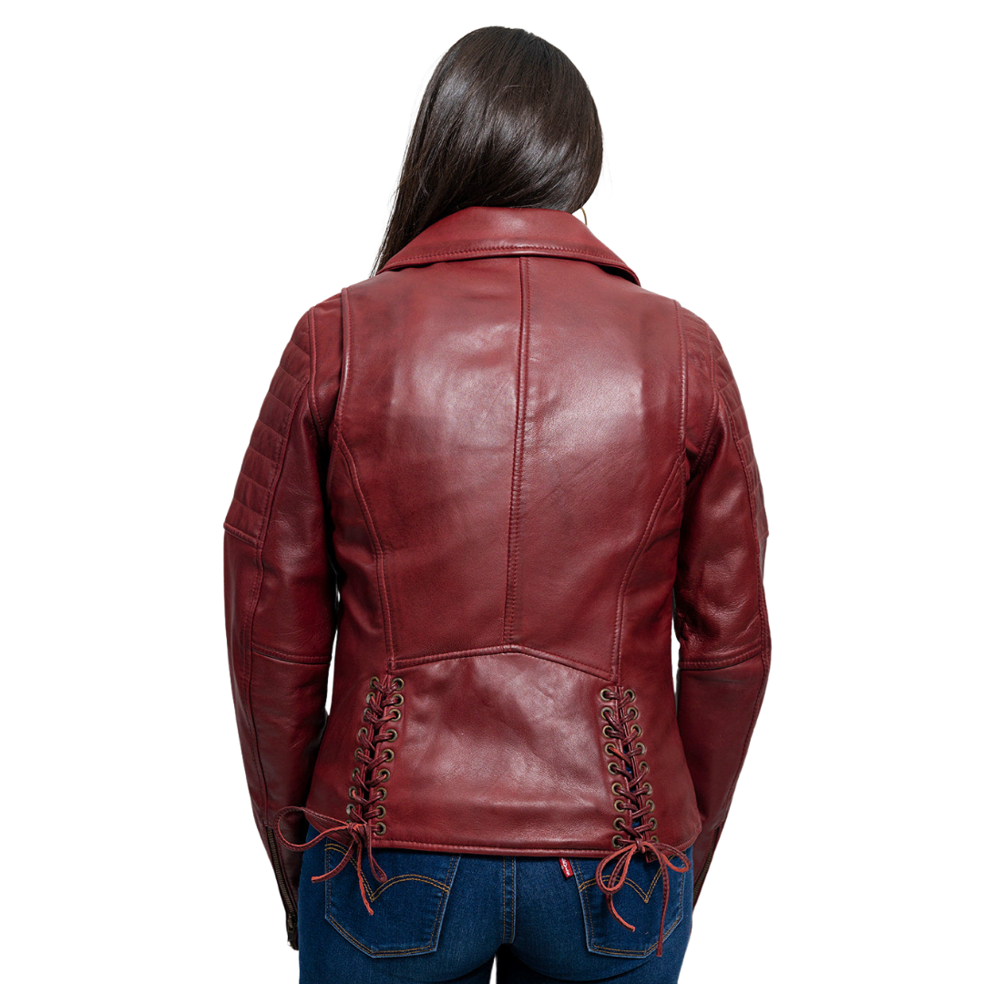 Princess Fashion Lambskin Leather Jacket Women's Fashion Moto Leather Jacket FMCo