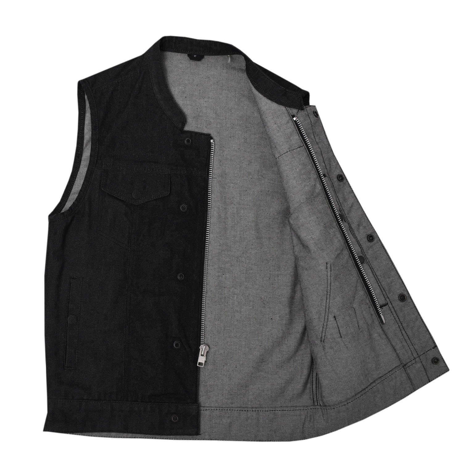 DAREG - Motorcycle Denim Vest Men's Denim Vest Best Leather Ny