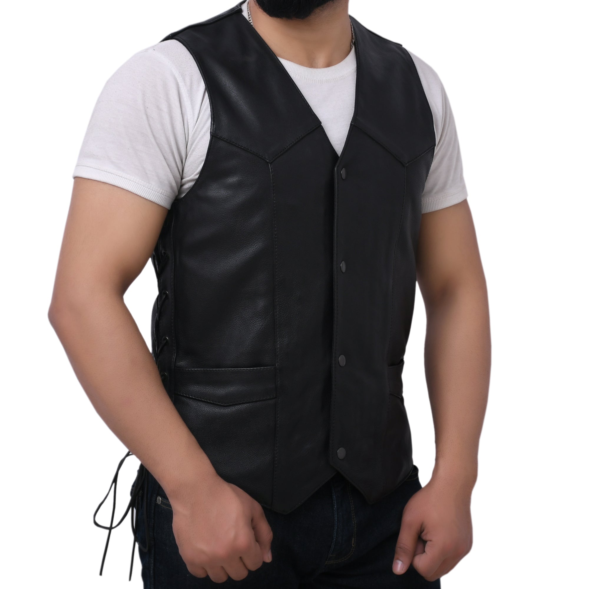 DELANEY - Motorcycle Leather Vest Men's Leather Vest Best Leather Ny