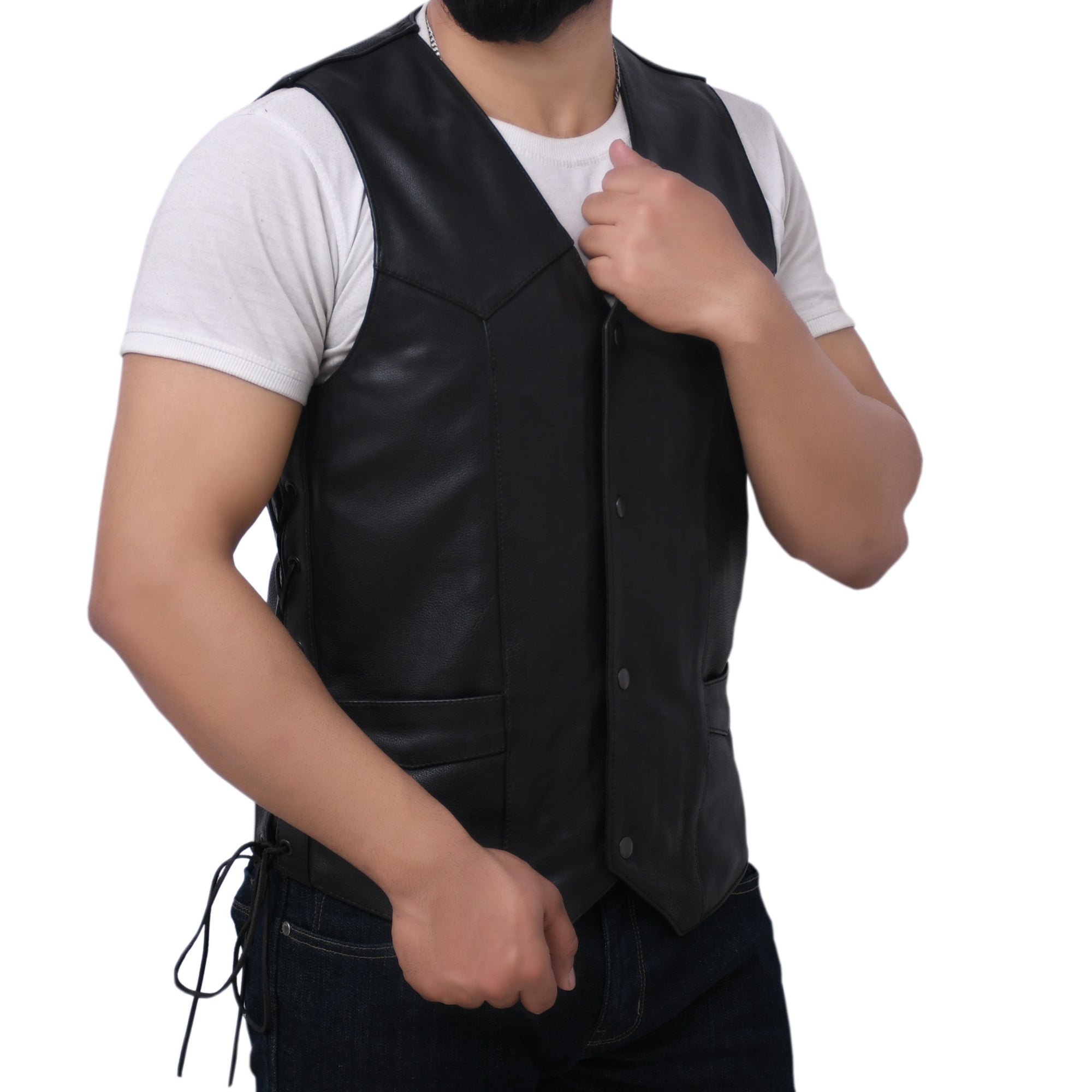 DELANEY - Motorcycle Leather Vest Men's Leather Vest Best Leather Ny