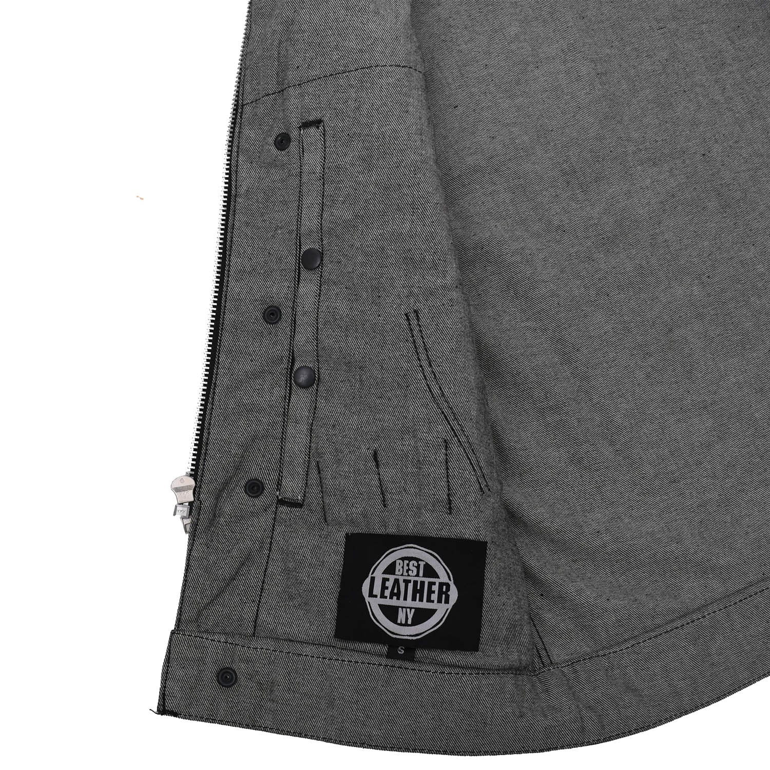 DAREG - Motorcycle Denim Vest Men's Denim Vest Best Leather Ny