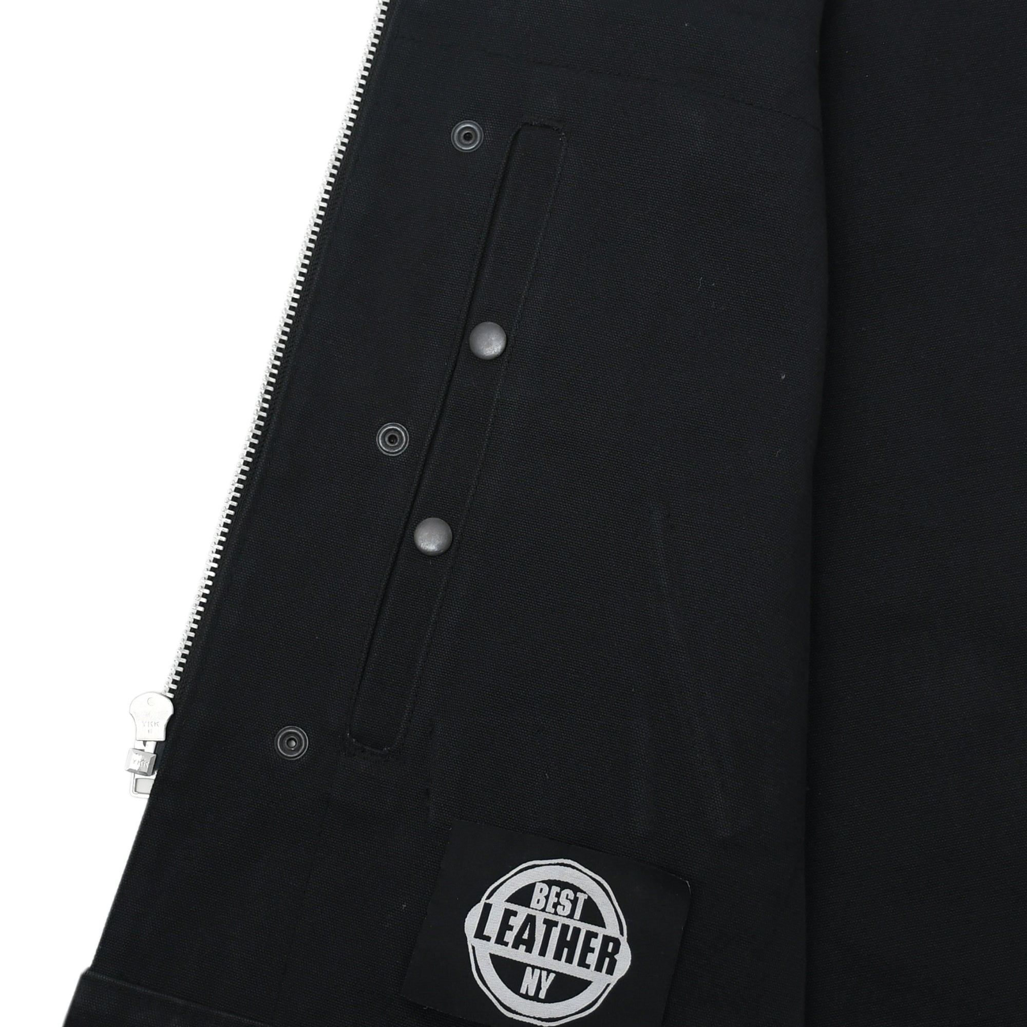 DETOUR - Motorcycle Leather/Canvas Vest Men's Canvas Vests Best Leather Ny