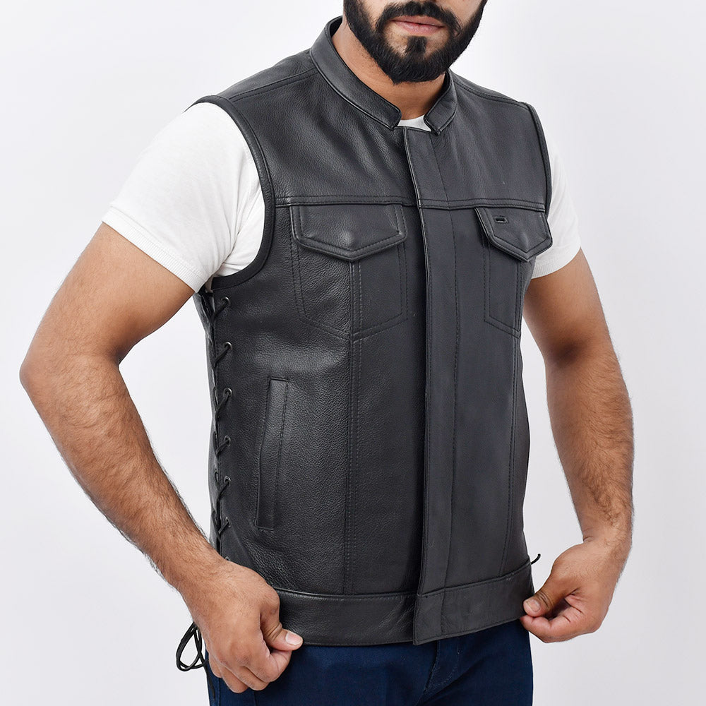 HUNT - Motorcycle Leather Vest Men's Leather Vest Best Leather Ny