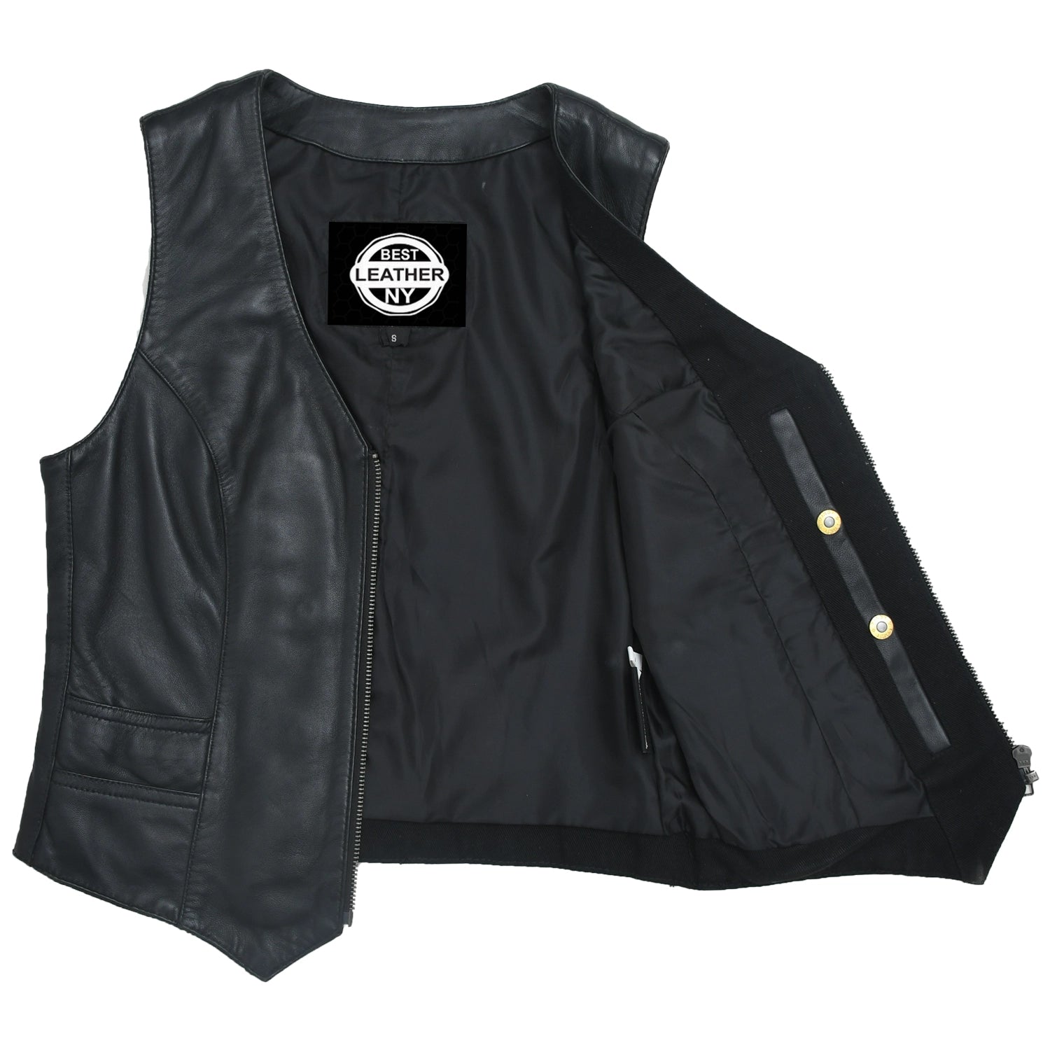 Ravine Women's Western Style Motorcycle Leather Vest Women's Leather Vest Best Leather Ny