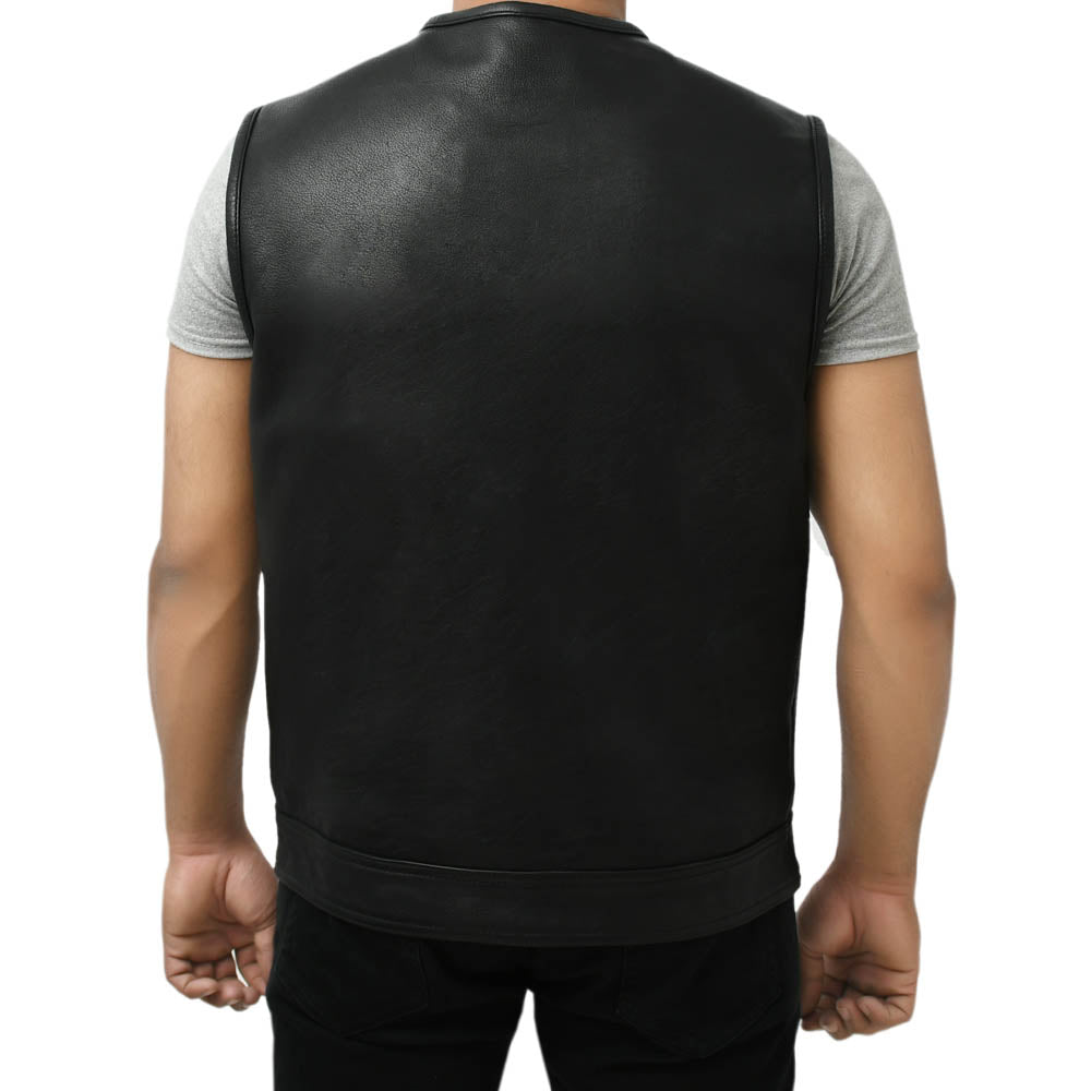 STOWE - Motorcycle Leather Vest Men's Leather Vest Best Leather Ny
