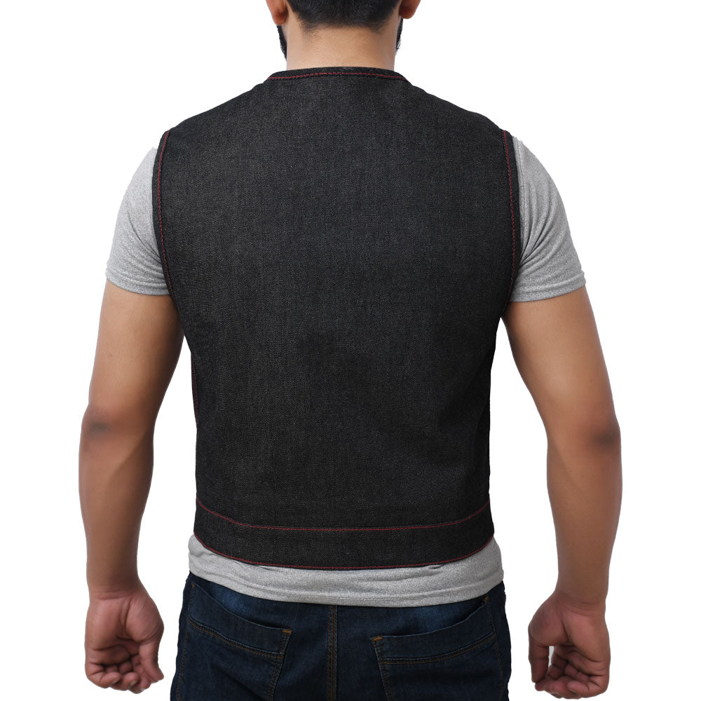 FELIX - Motorcycle Denim Vest Men's Denim Vest Best Leather Ny