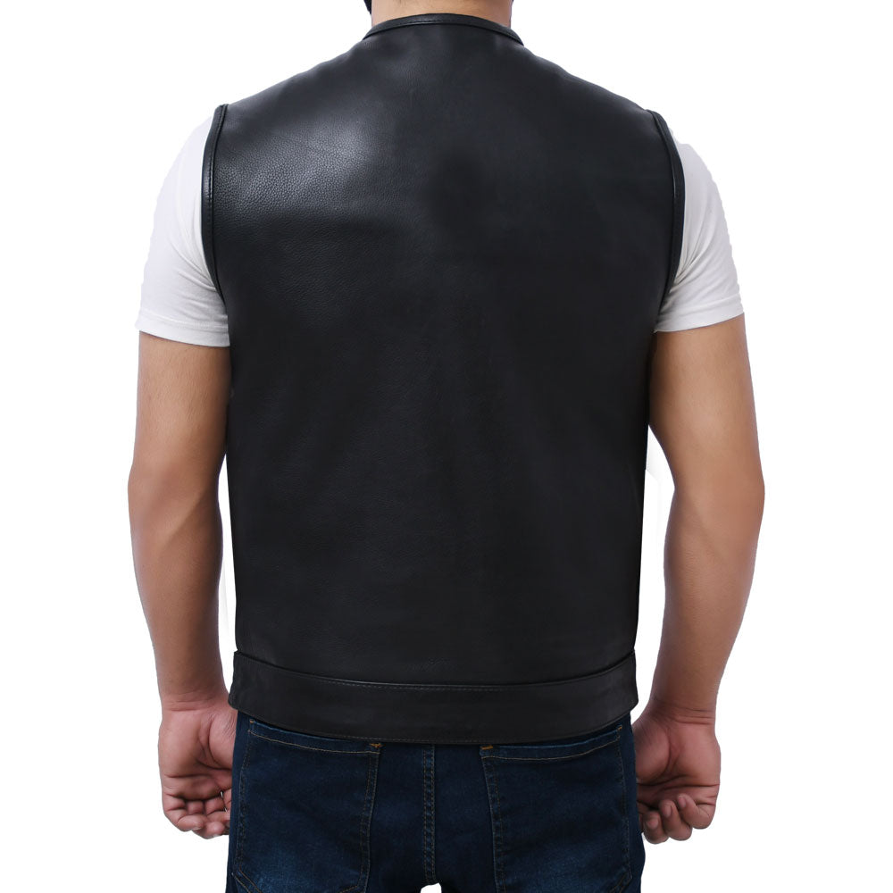 LOGAN - Motorcycle Leather Vest Men's Leather Vest Best Leather Ny