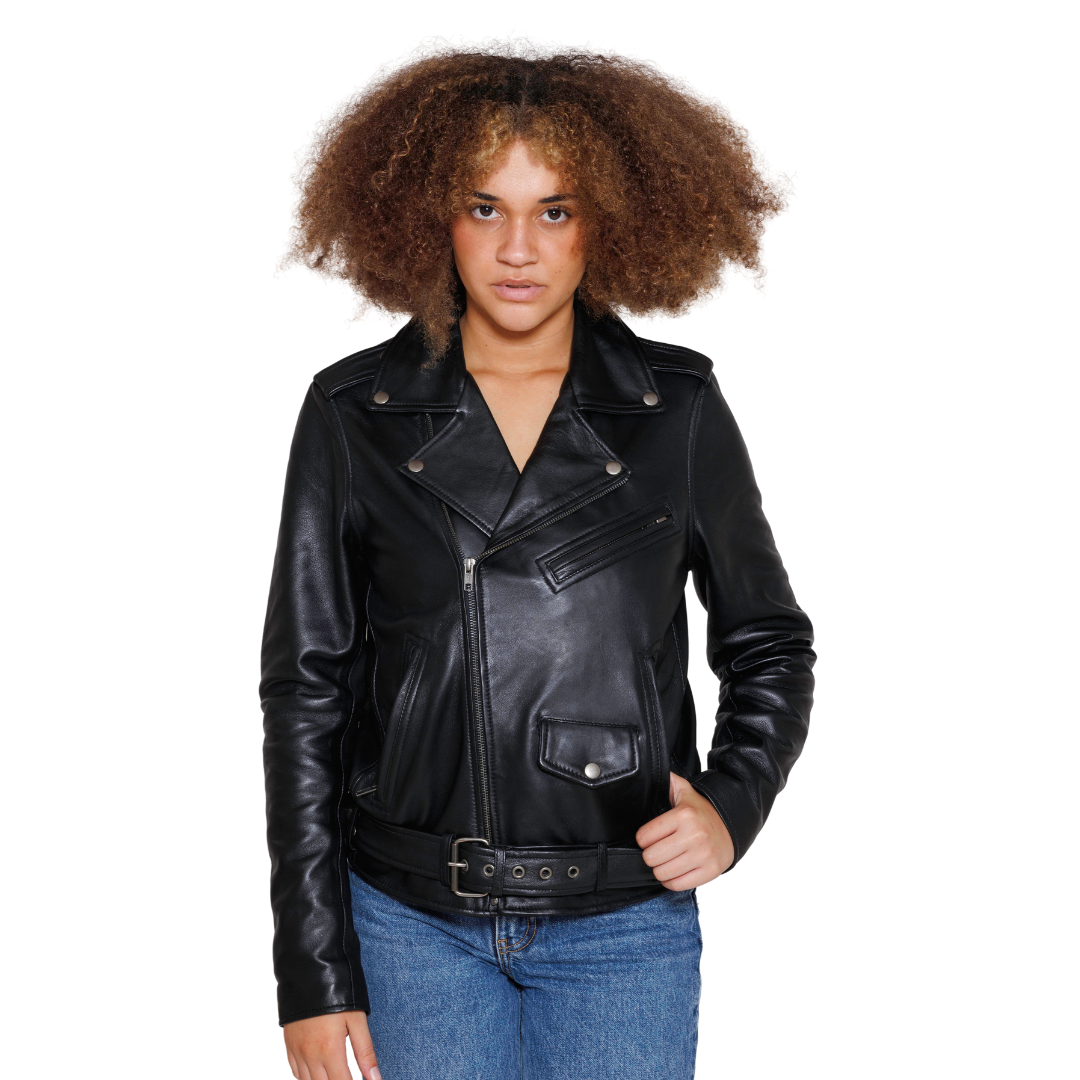 Rebel - Women's Fashion Lambskin Leather Jacket (Black) Women's Fashion Leather Jacket Best Leather Ny