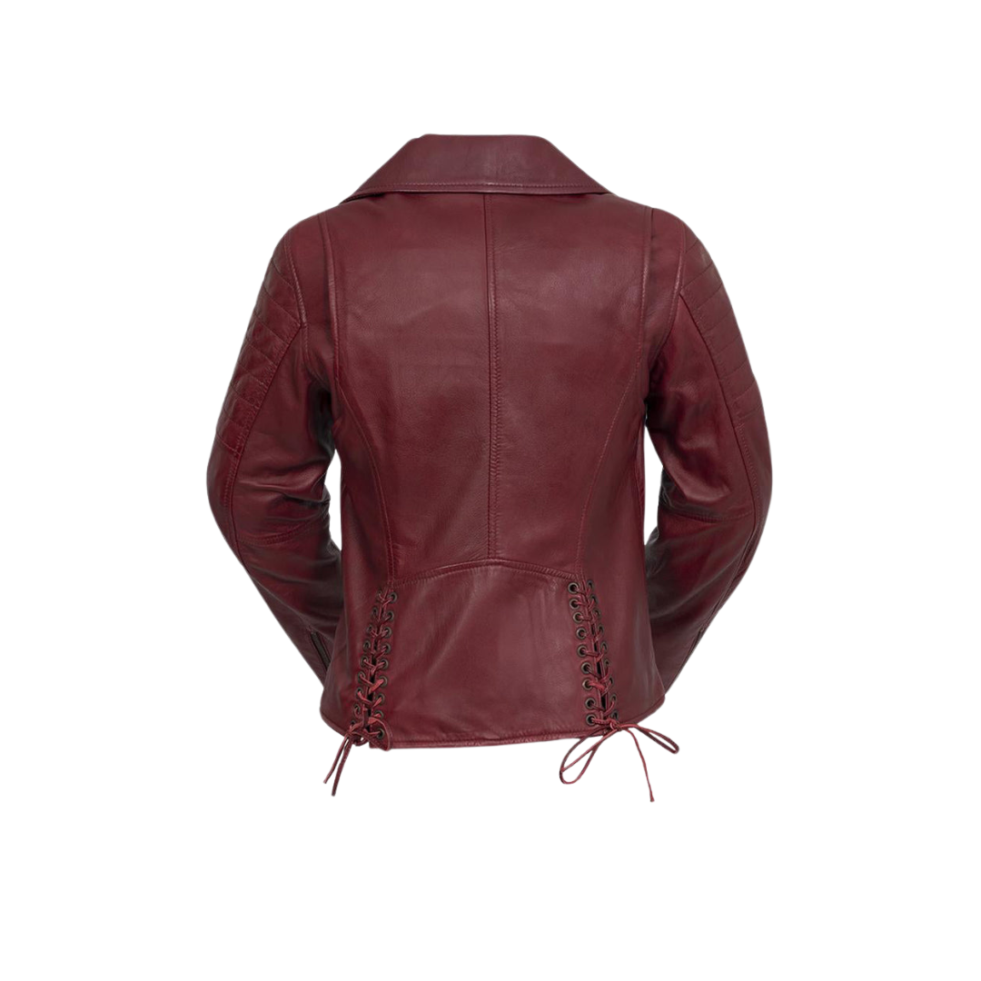 Princess Fashion Lambskin Leather Jacket Women's Fashion Moto Leather Jacket FMCo