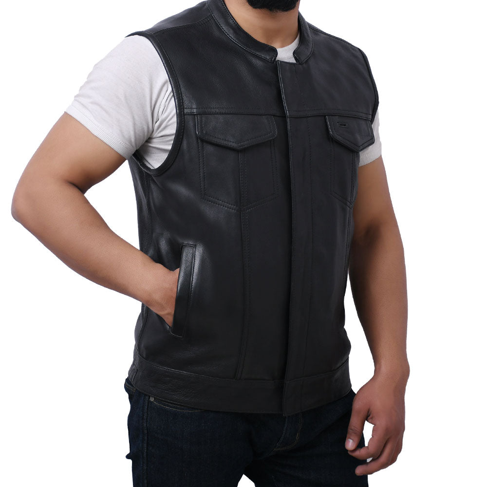 JETT - Motorcycle Leather Vest Men's Leather Vest Best Leather Ny
