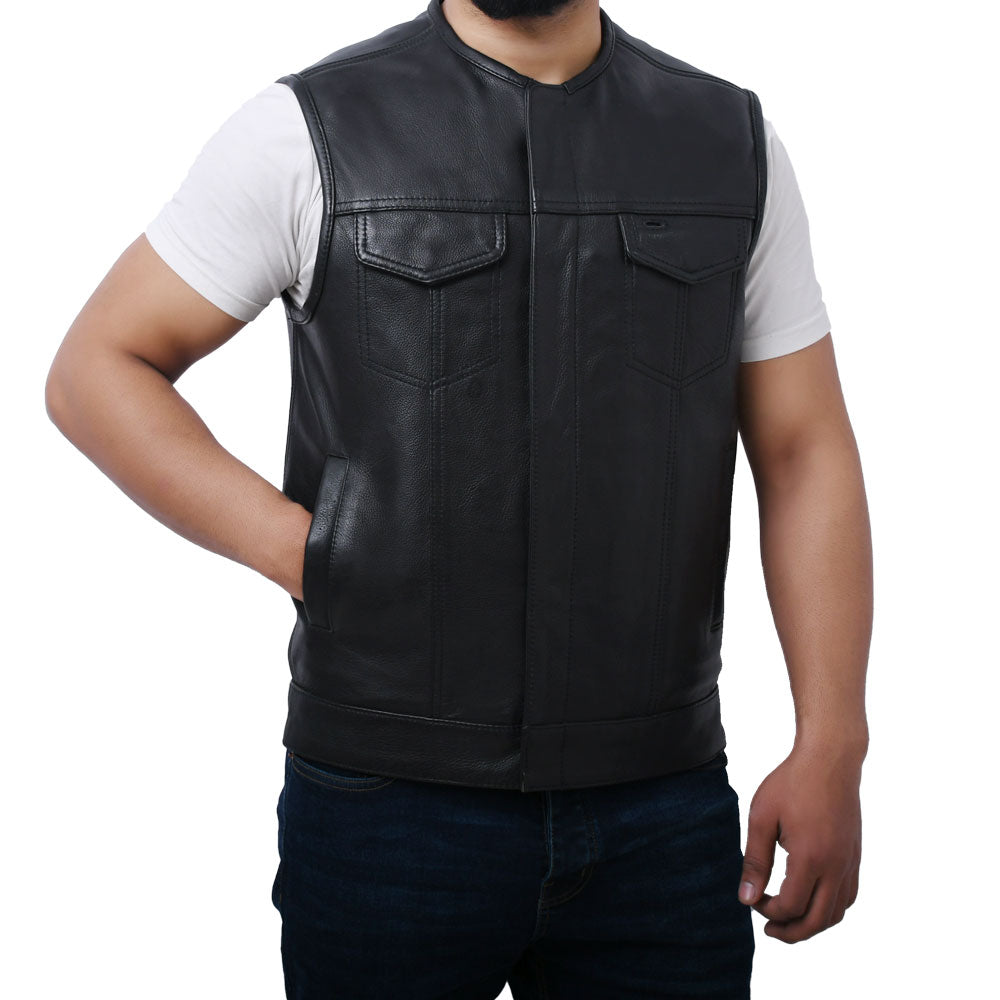 LOGAN - Motorcycle Leather Vest Men's Leather Vest Best Leather Ny