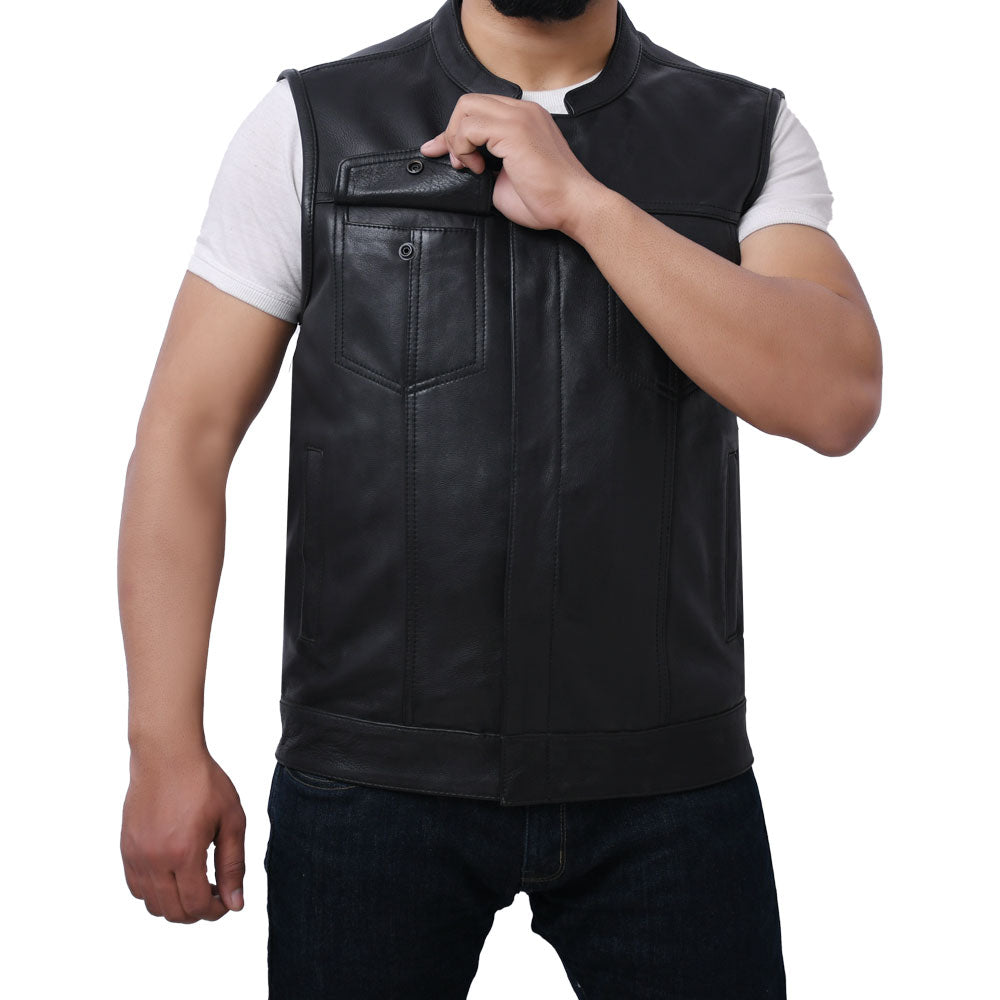 JETT - Motorcycle Leather Vest Men's Leather Vest Best Leather Ny