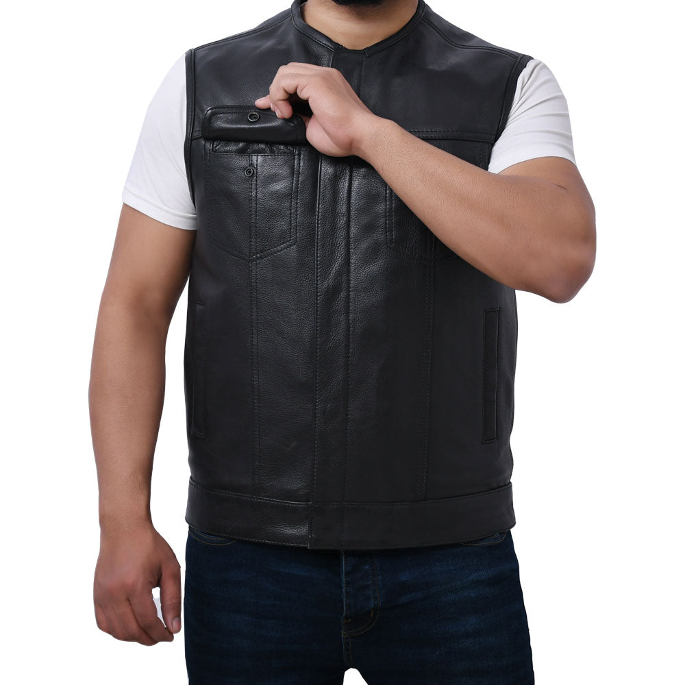 LOGAN - Motorcycle Leather Vest Men's Leather Vest Best Leather Ny