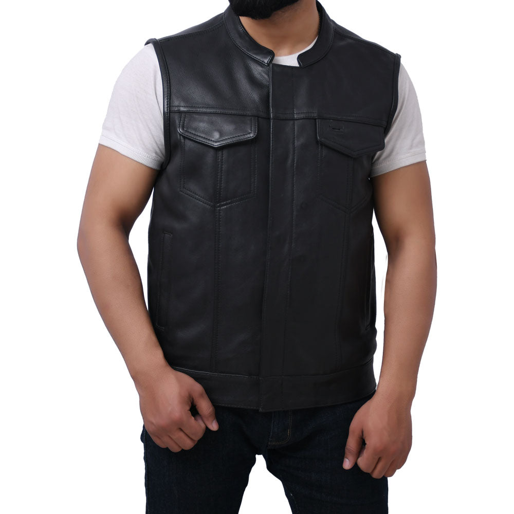 JETT - Motorcycle Leather Vest Men's Leather Vest Best Leather Ny