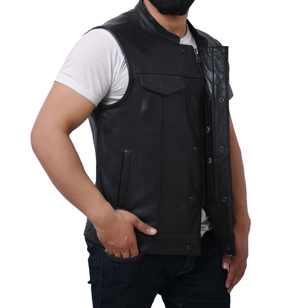 JETT - Motorcycle Leather Vest Men's Leather Vest Best Leather Ny