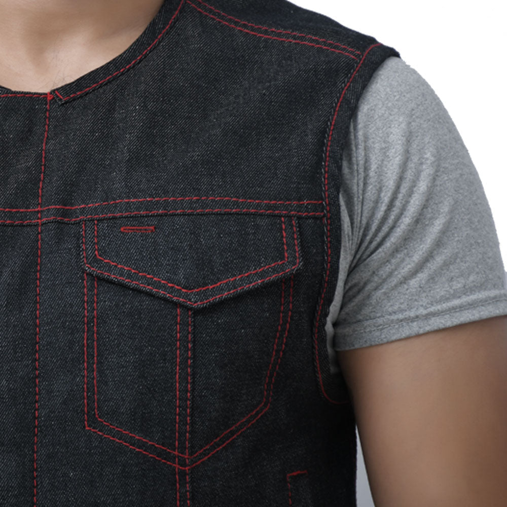 FELIX - Motorcycle Denim Vest Men's Denim Vest Best Leather Ny