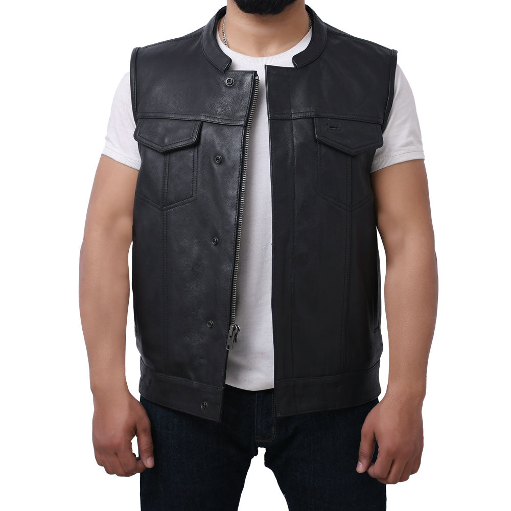 JETT - Motorcycle Leather Vest Men's Leather Vest Best Leather Ny