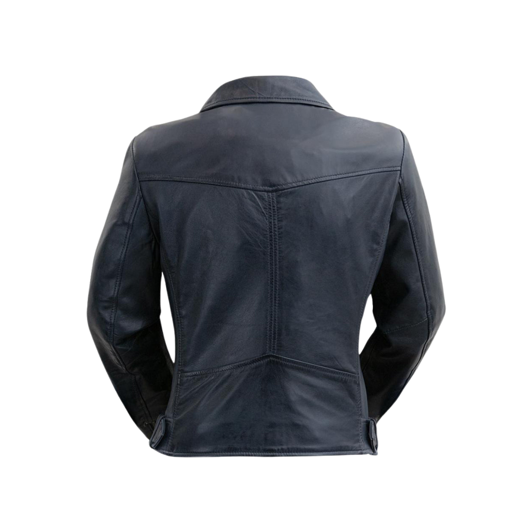 Chloe - Women's Fashion Lambskin Leather Jacket (Navy Blue) Women's Fashion Leather Jacket Best Leather Ny