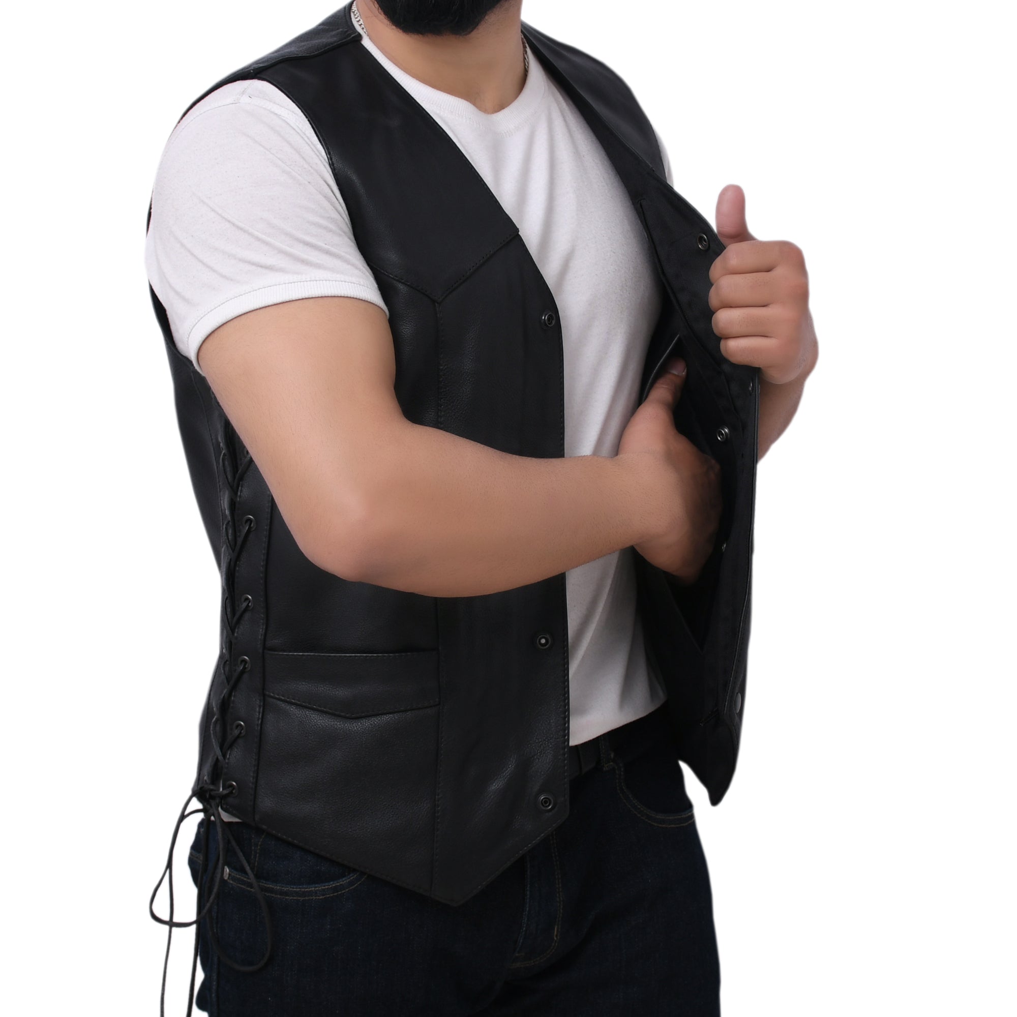 DELANEY - Motorcycle Leather Vest Men's Leather Vest Best Leather Ny