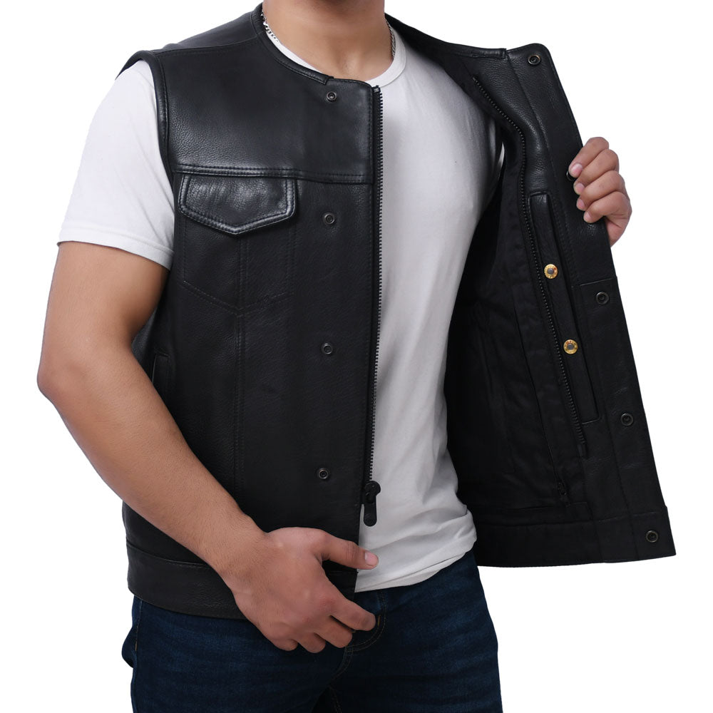 TENET - Motorcycle Leather Vest Men's Leather Vest Best Leather Ny