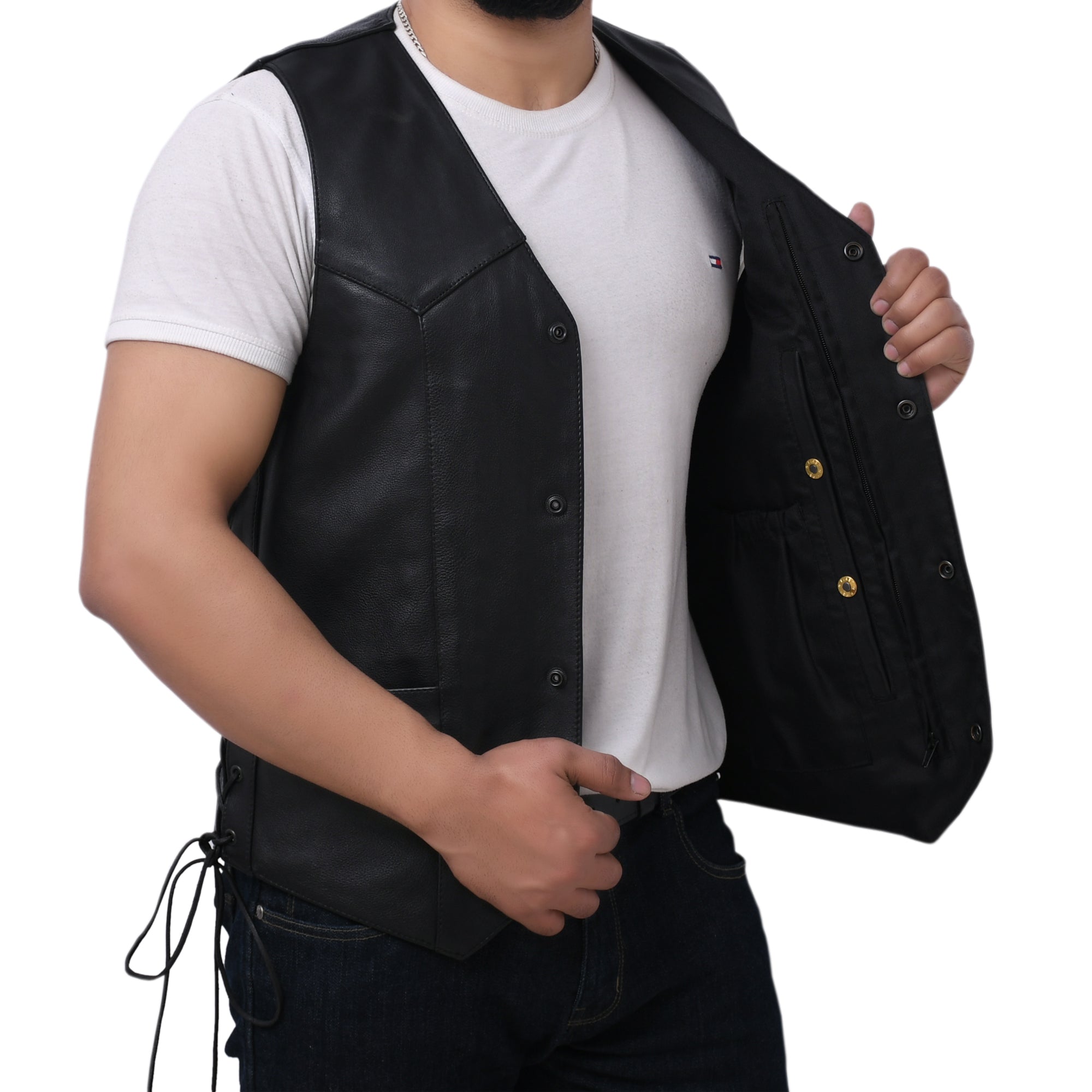 DELANEY - Motorcycle Leather Vest Men's Leather Vest Best Leather Ny
