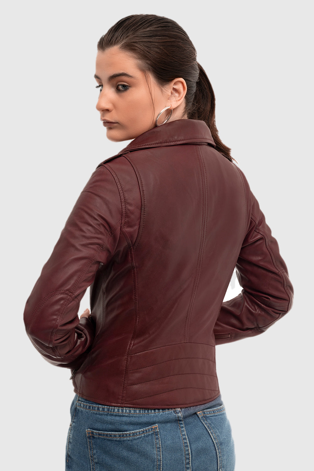 Harper - Women's Fashion Leather Jacket (Sangria) Women's Fashion Leather Jacket Best Leather Ny