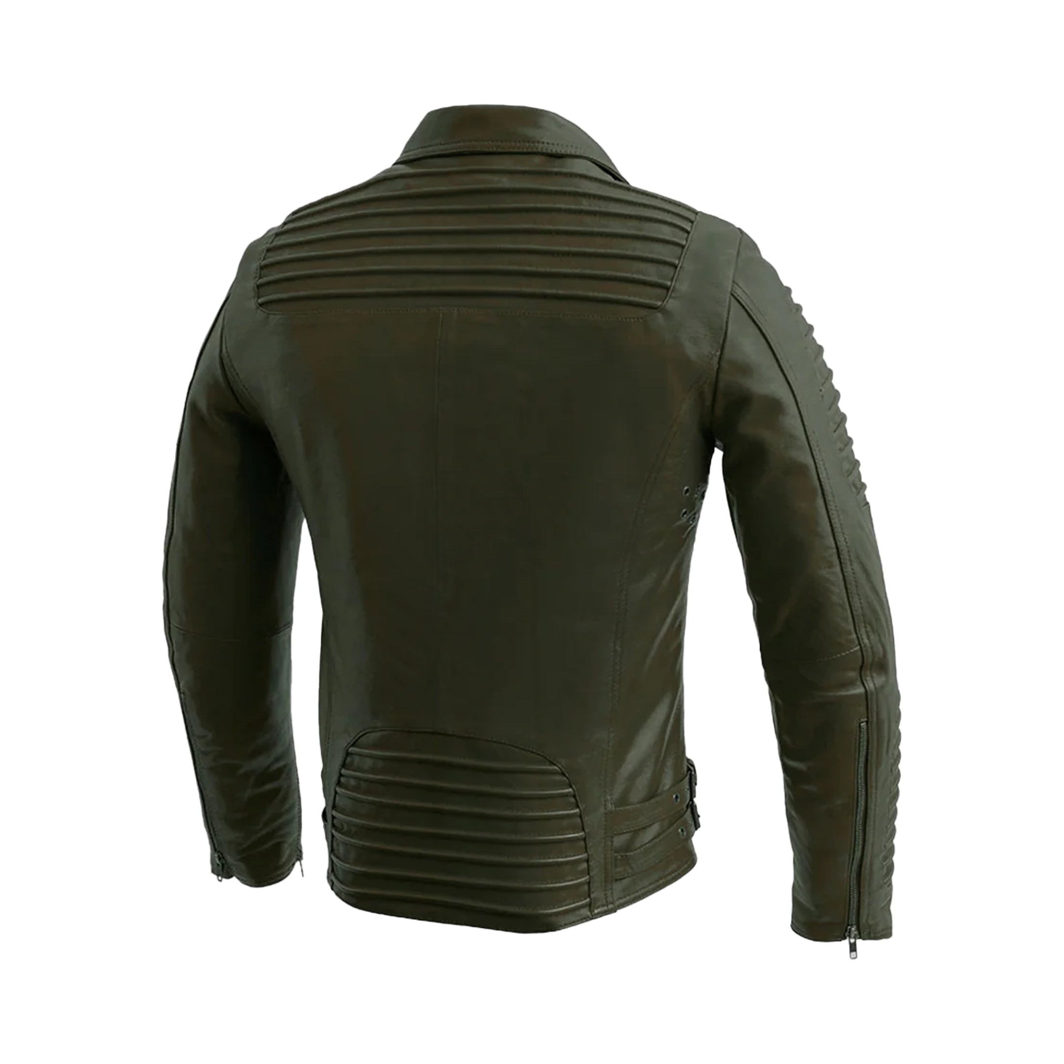 Brooklyn - Men's Fashion Lambskin Leather Jacket (Army Green) Men's Fashion Leather Jacket Best Leather Ny