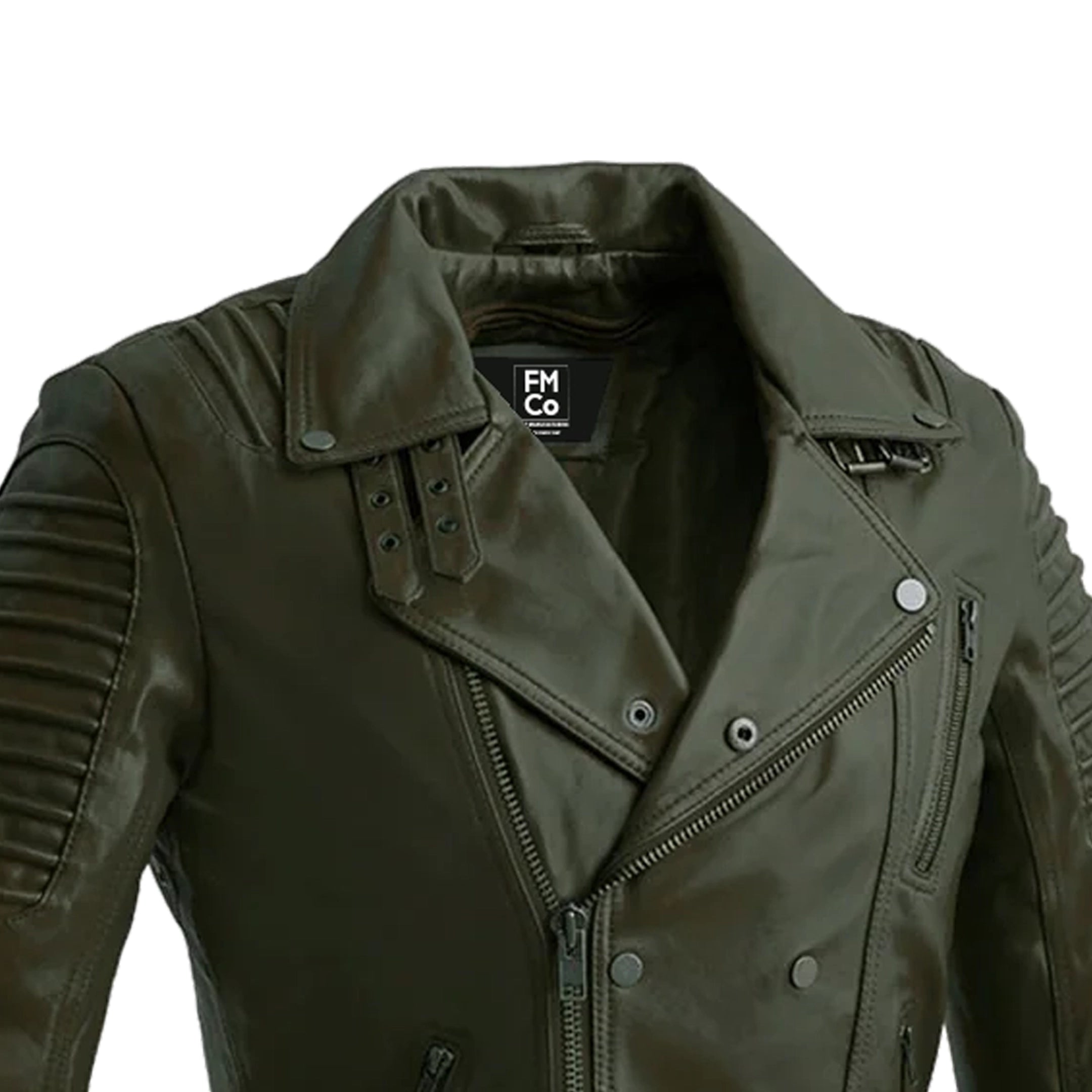 Brooklyn - Men's Fashion Lambskin Leather Jacket (Army Green) Men's Fashion Leather Jacket Best Leather Ny