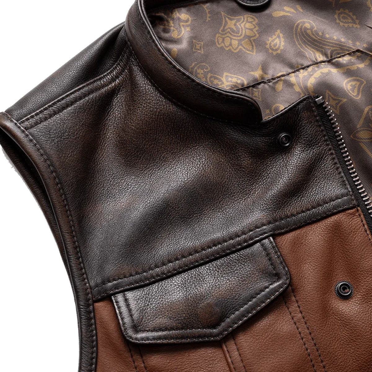 Goddess Men's Leather Motorcycle Vest Men's Leather Vest Best Leather Ny
