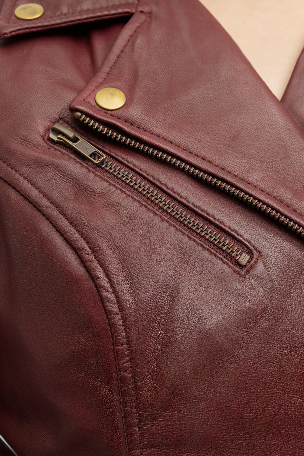 Harper - Women's Fashion Leather Jacket (Sangria) Women's Fashion Leather Jacket Best Leather Ny