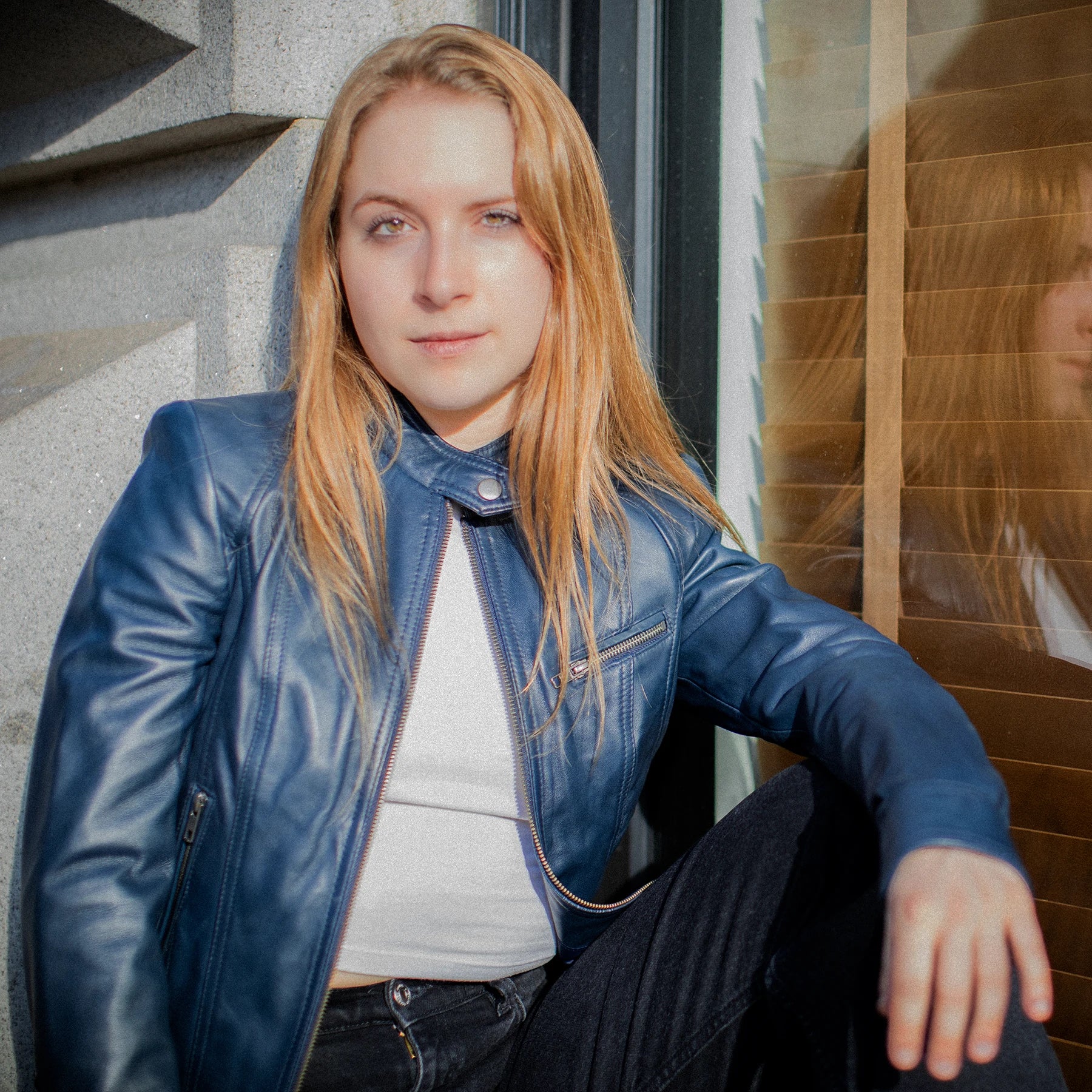 Favorite - Women's Fashion Leather Jacket (Night Blue) Women's Fashion Leather Jacket Best Leather Ny