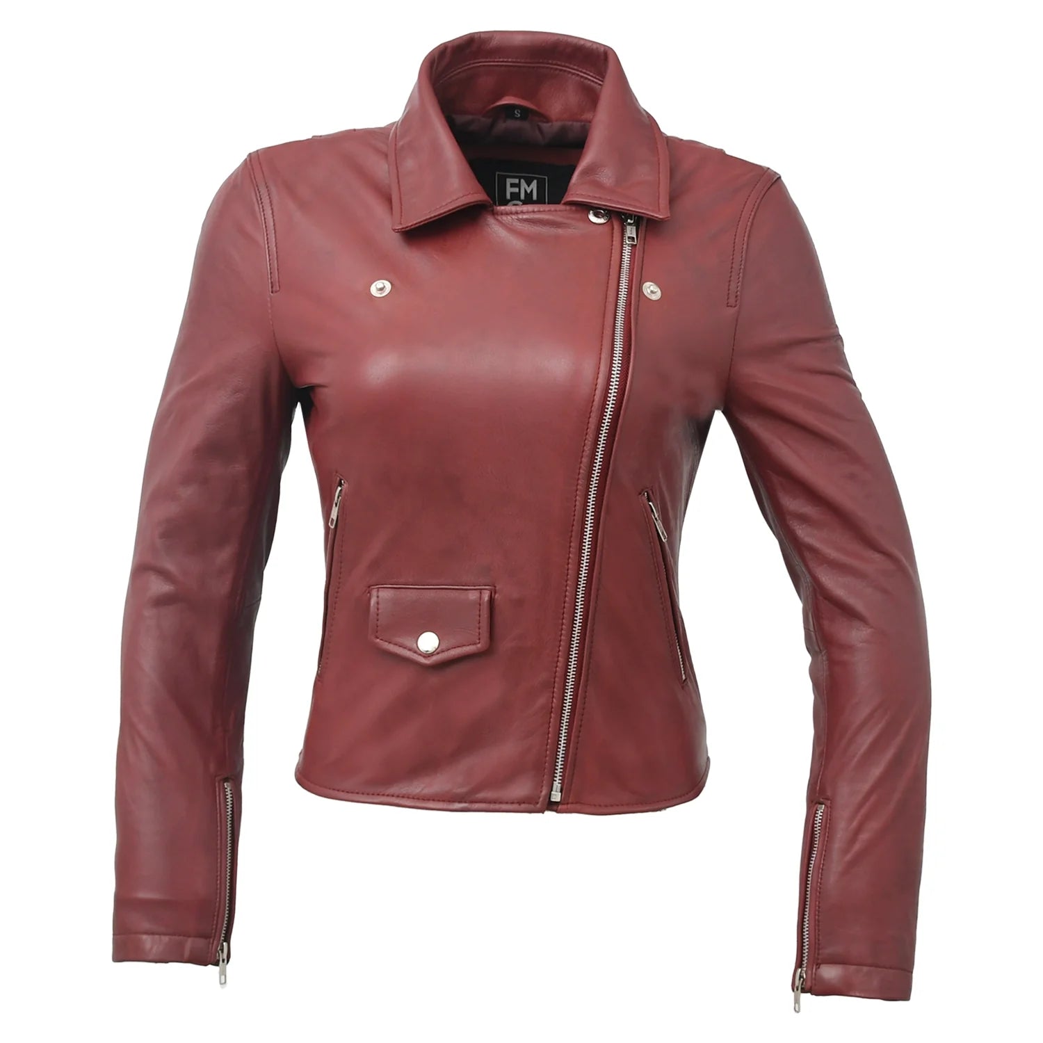 Lennox Moto Style Leather Jacket Women's Fashion Leather Jacket FMCo