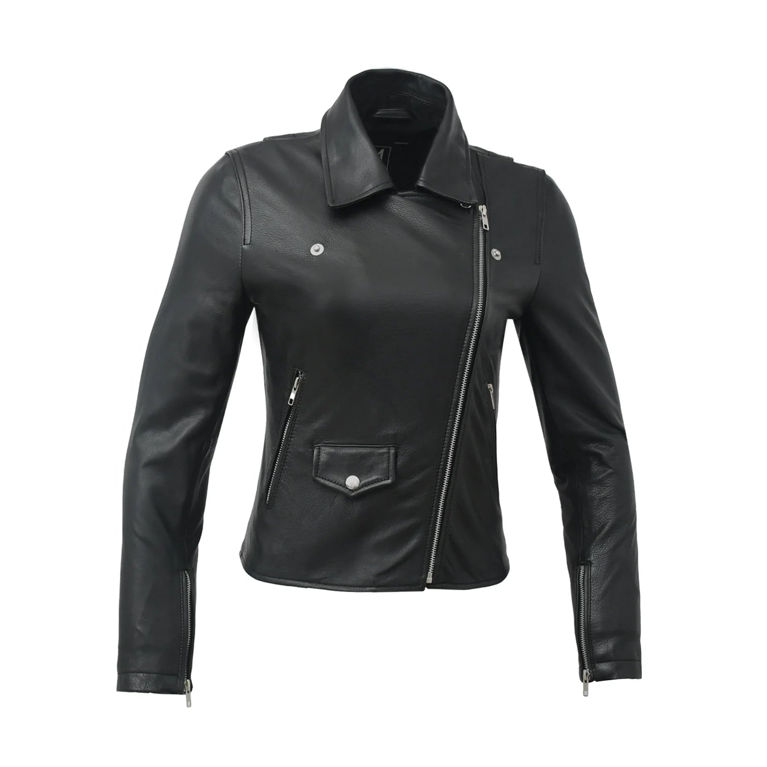 Lennox Moto Style Leather Jacket Women's Fashion Leather Jacket FMCo
