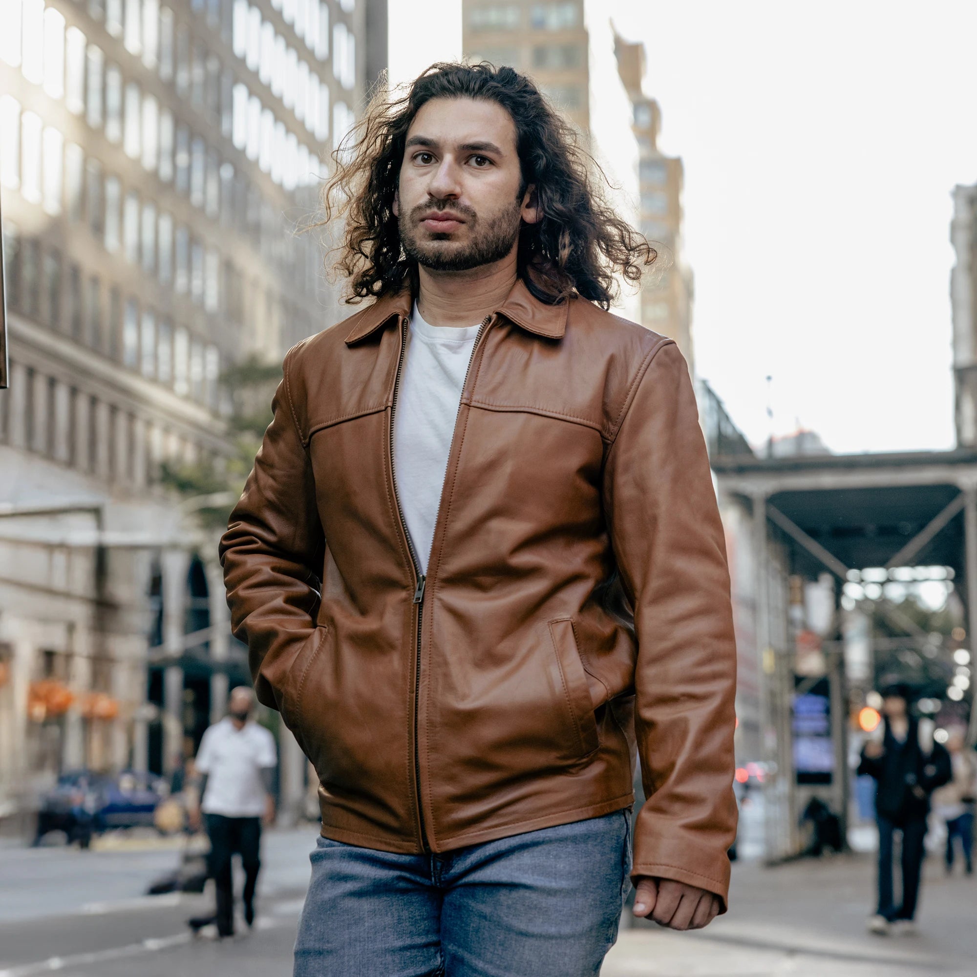 Indiana - Men's Casual Fashion Leather Jacket (Whiskey) Men's Fashion Leather Jacket Best Leather Ny