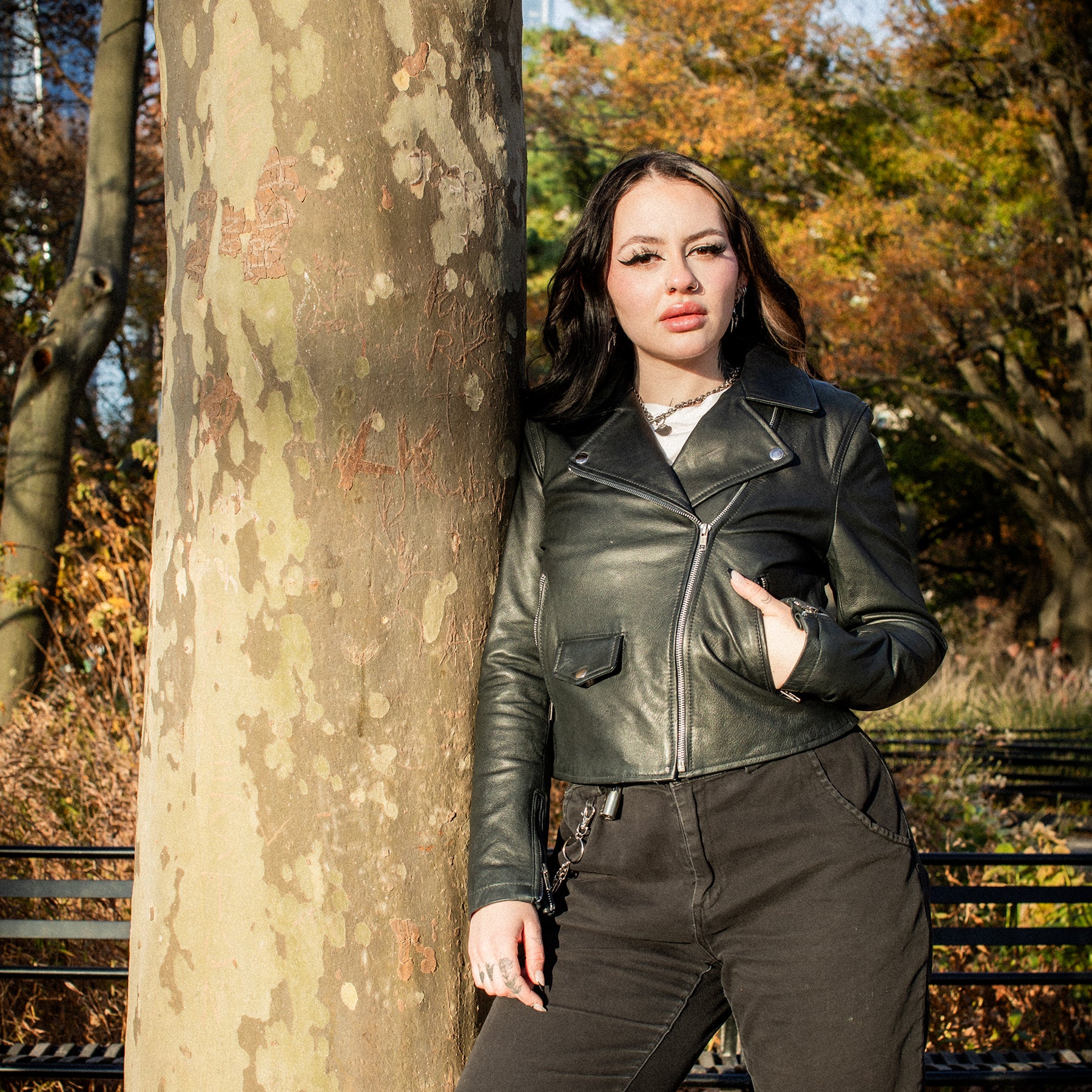 Lennox Moto Style Leather Jacket Women's Fashion Leather Jacket FMCo