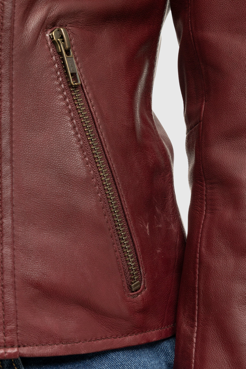 Harper - Women's Fashion Leather Jacket (Sangria) Women's Fashion Leather Jacket Best Leather Ny