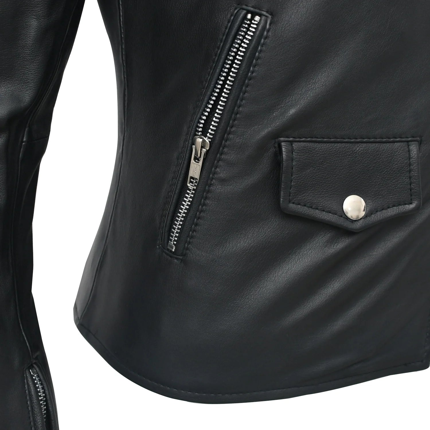 Lennox Moto Style Leather Jacket Women's Fashion Leather Jacket FMCo