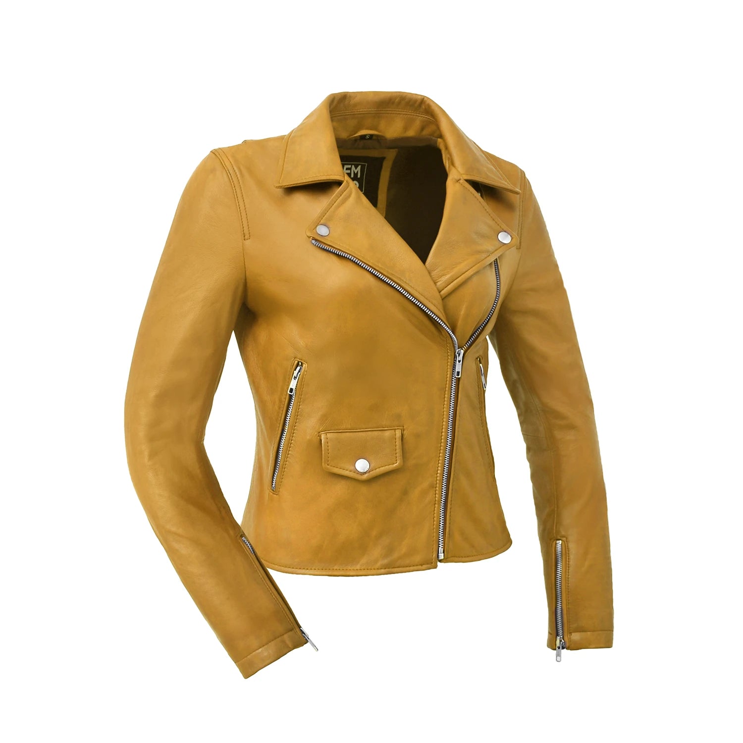 Lennox Moto Style Leather Jacket Women's Fashion Leather Jacket FMCo