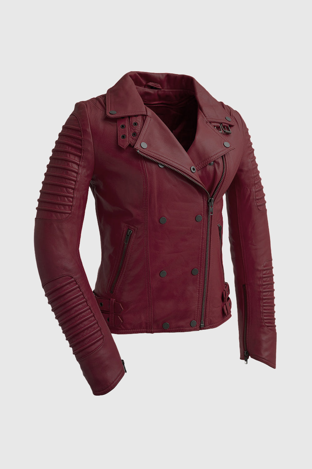 Queens - Women's Fashion Lambskin Leather Jacket (Oxblood) Women's Fashion Leather Jacket Best Leather Ny