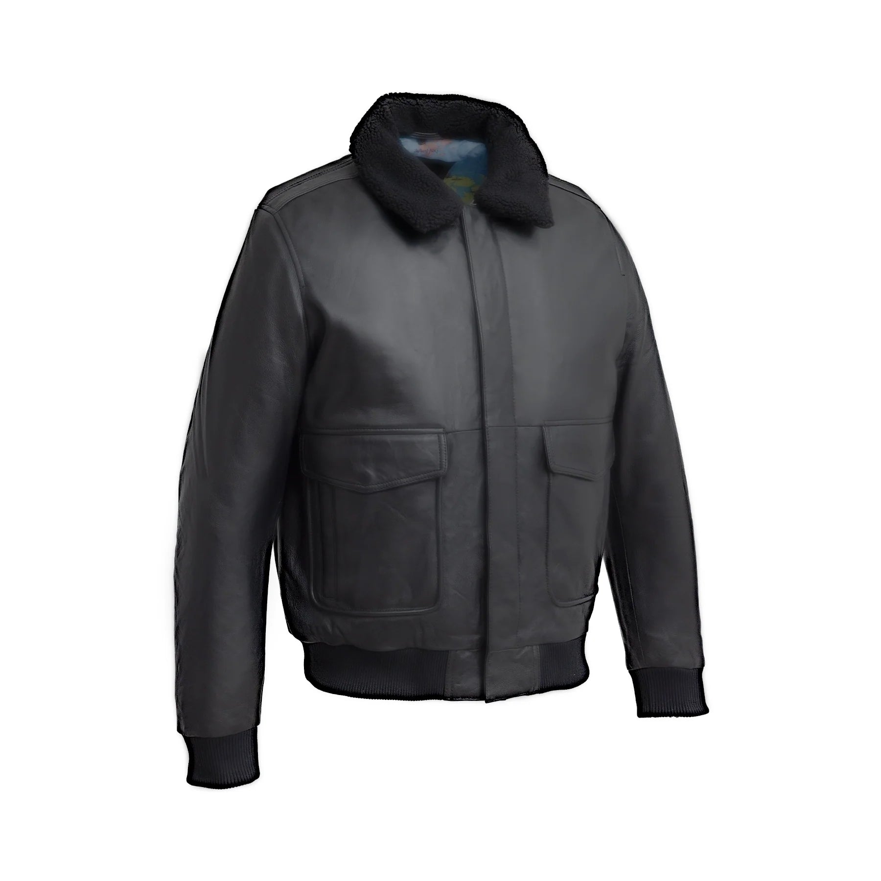 Baron Mens Bomber Leather Jacket Men's New Zealand Lambskin Jacket FMCo Black XS