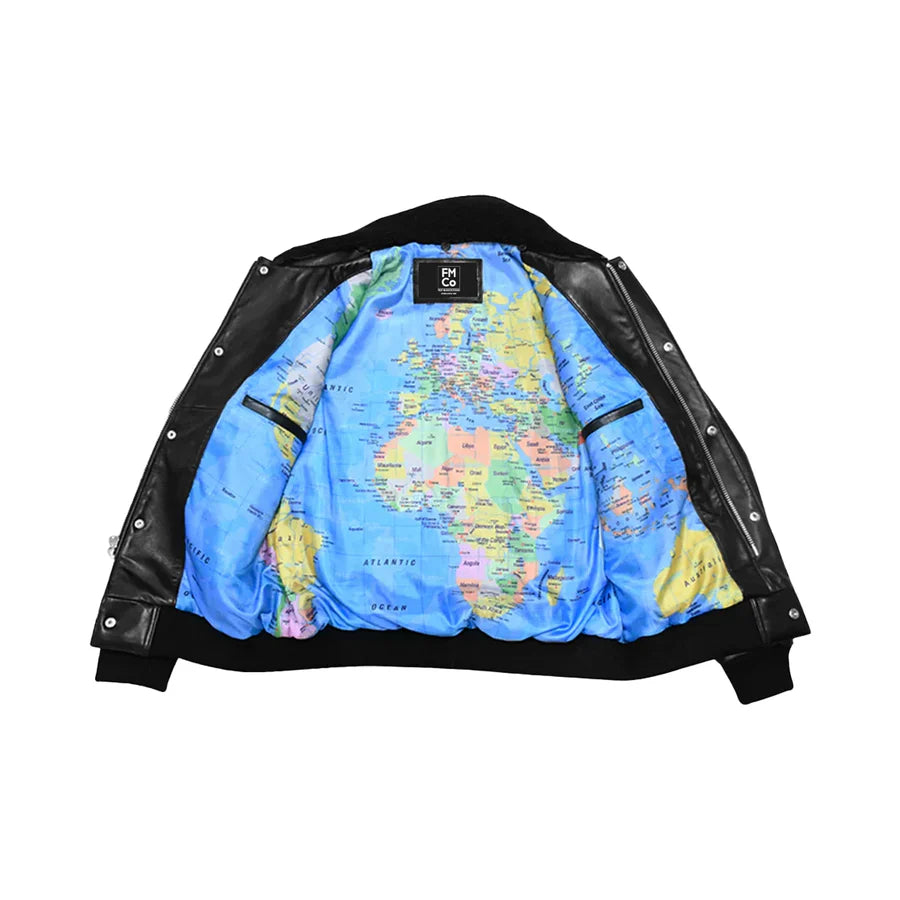 Baron Mens Bomber Leather Jacket Men's New Zealand Lambskin Jacket FMCo