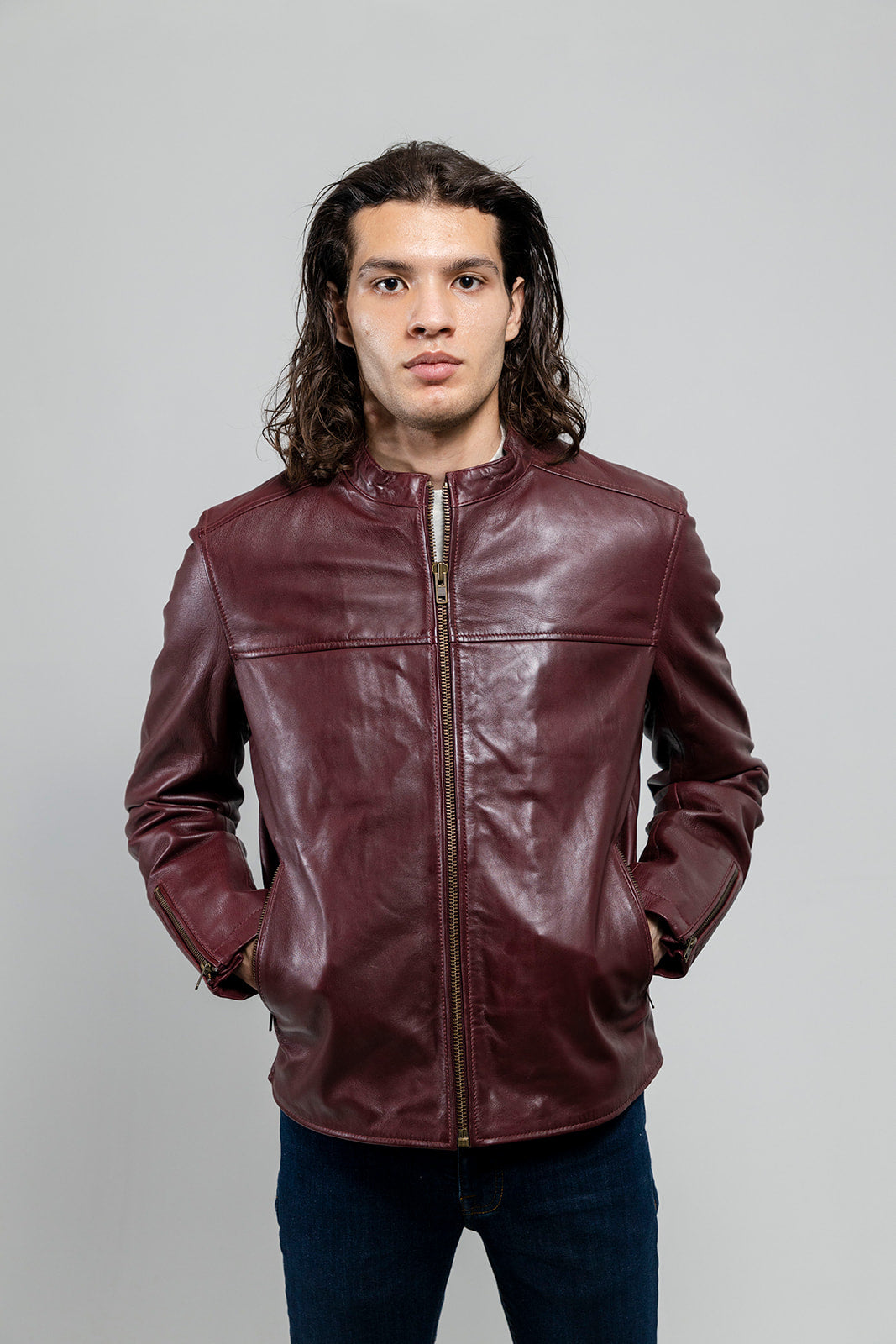 Grayson - Men's Fashion Lambskin Leather Jacket (Oxblood) Men's Fashion Leather Jacket Best Leather Ny