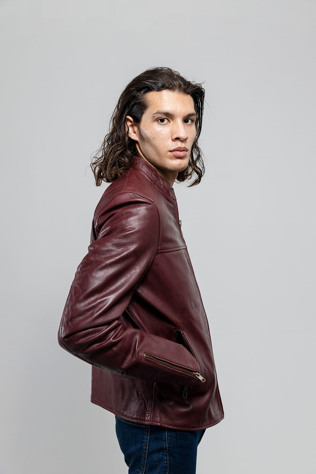 Grayson - Men's Fashion Lambskin Leather Jacket (Oxblood) Men's Fashion Leather Jacket Best Leather Ny