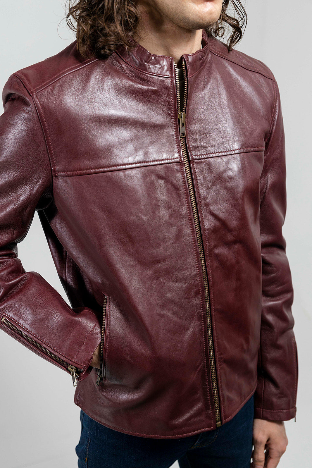Grayson - Men's Fashion Lambskin Leather Jacket (Oxblood) Men's Fashion Leather Jacket Best Leather Ny