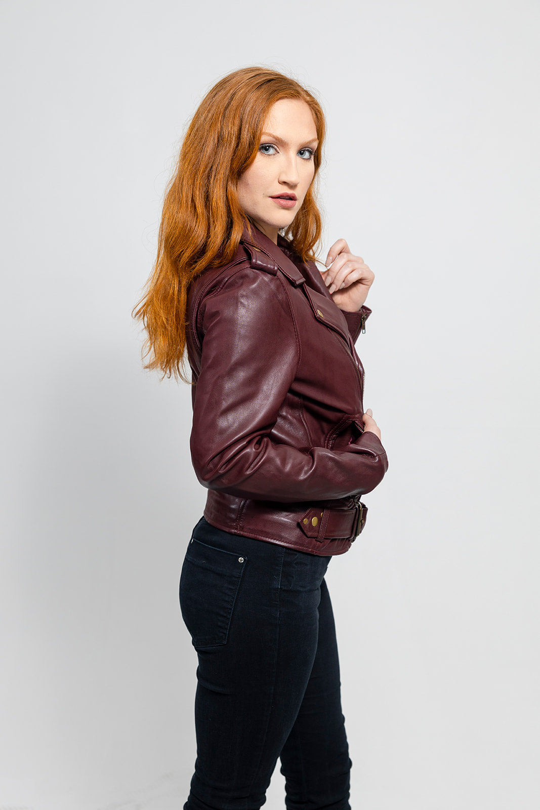 Rebel - Women's Fashion Lambskin Leather Jacket (Oxblood) Women's Fashion Leather Jacket Best Leather Ny