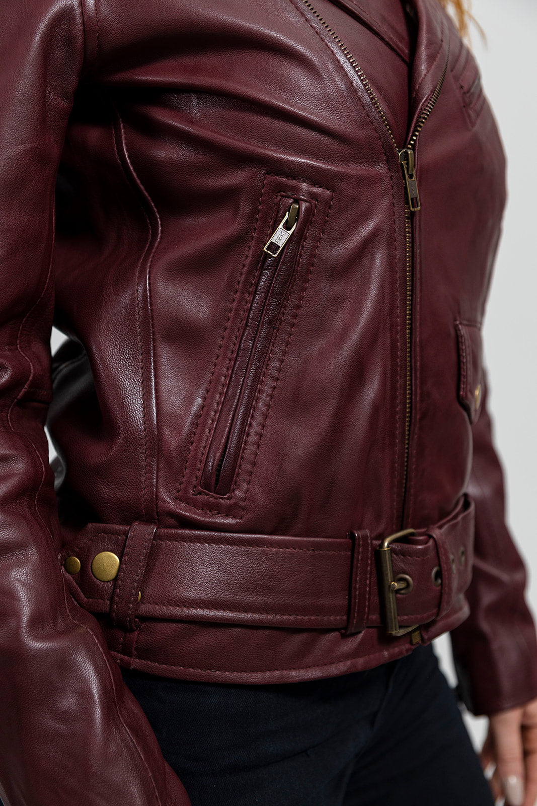 Rebel - Women's Fashion Lambskin Leather Jacket (Oxblood) Women's Fashion Leather Jacket Best Leather Ny
