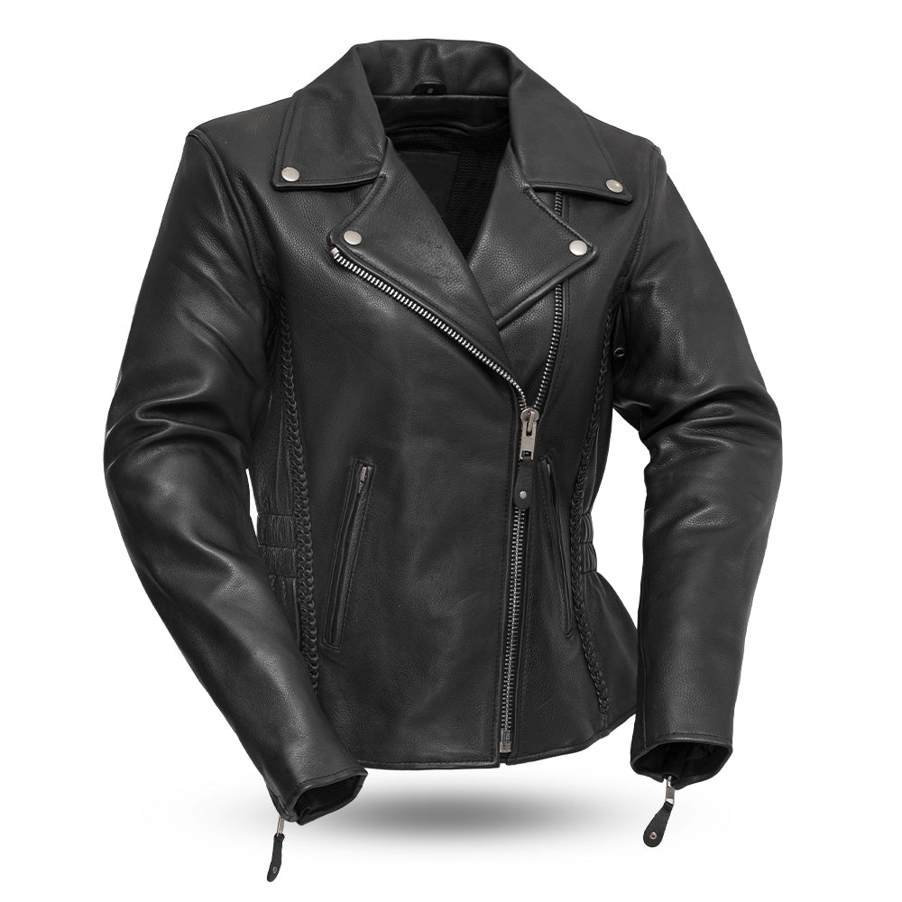 YELONA BELOVA Motorcycle Leather Jacket Women's Motorcycle Leather Jacket Best Leather Ny Black XS